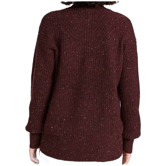 Rag & Bone NWOT Donegal Recycled Wool V Neck Sweater Size M Ribbed Knit Purple - Picture 3 of 10